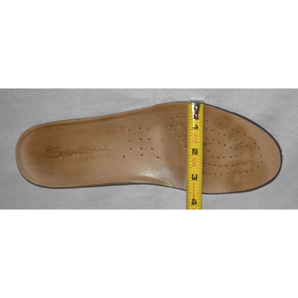 C0 Auth SANTONI Dark Brown Calfskin Leather Low Top Sneaker Shoes Sz 7.5 US 8.5 - Picture 9 of 9